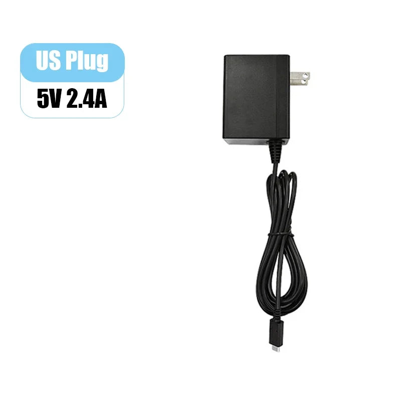 12W 5V 2.4A Type-C Replacement Charger For Switch OLED Lite NS NX Game Console USB-C Power Supply AC 100-240V US EU Plug