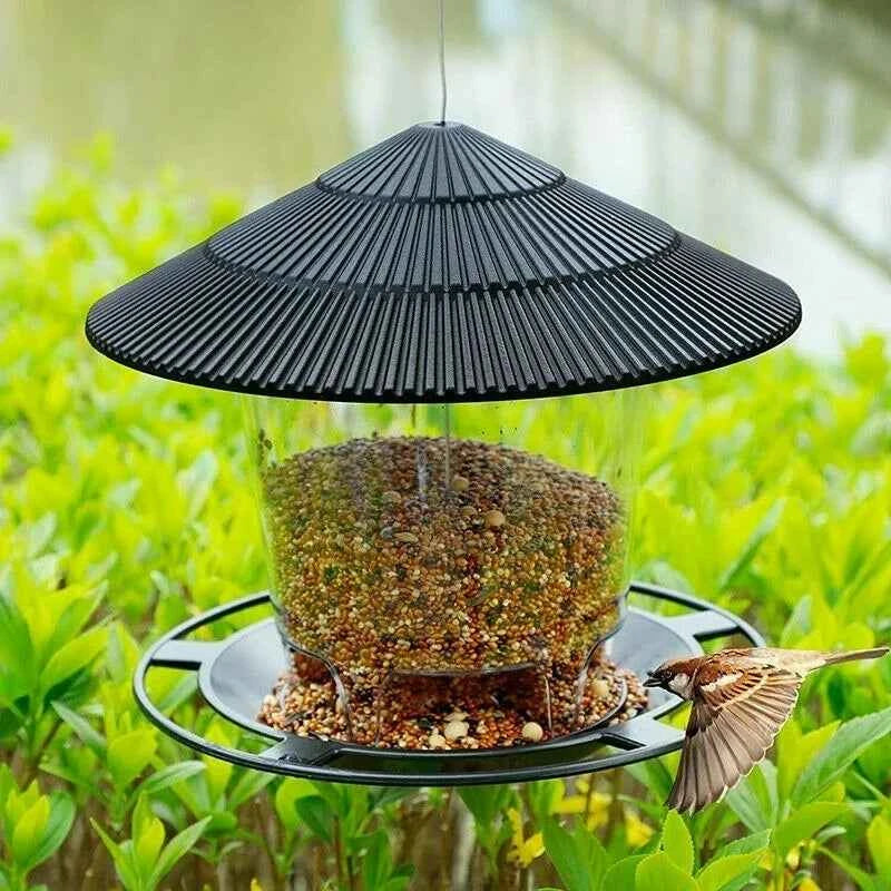 Outdoor Bird Feeding House Waterproof Gazebo Hanging Wild Bird Feeder Cage Outdoor Container With Hang Rope Bird Feeder Garden