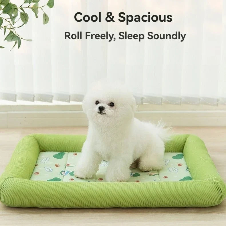 Cool Pet Mat Summer Dog Cooling Pad Breathable Non-stick Hair Waterproof Sleeping Cushion for Large Medium Small Dogs Cats
