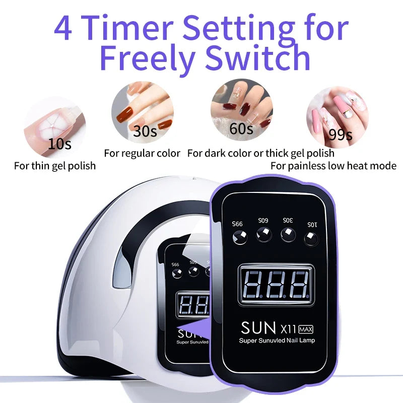 66LEDS Professional Nail Drying Lamp for Manicure Nails Gel Polish Drying Machine with Auto Sensor UV LED Nail Lamp