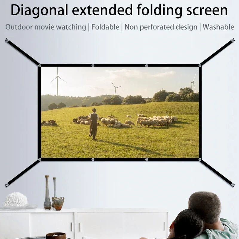 Extended soft screen 60 inches/72 inches/84 inches/100 inches/120 inches/150 inches. Multiple sizes to choose from.