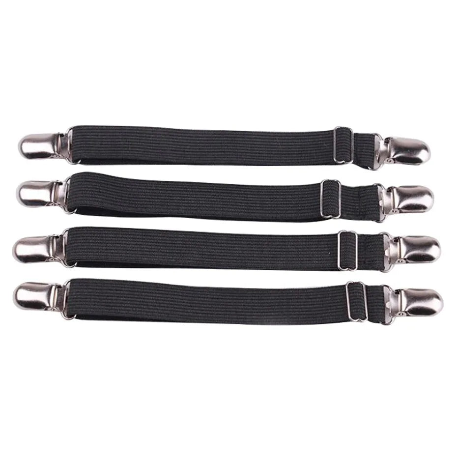 Bande de fixation élastique pour drap de lit 4 pièces/ensemble pinces pour drap de lit ceinture réglable support de couvertures
