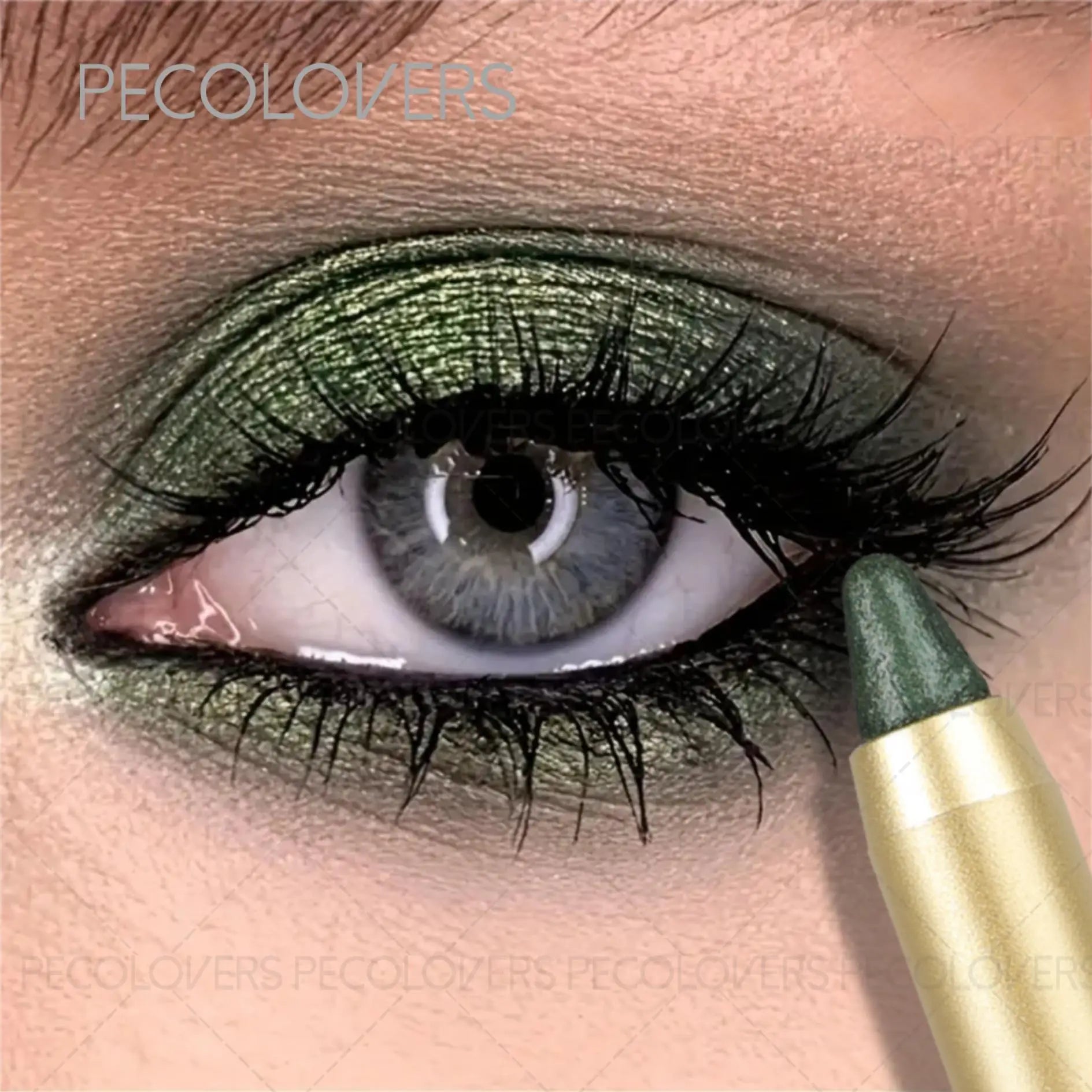 Smudge-Proof & Waterproof Eyeshadow Stick,Dual-Ended Eye with Shadow Stick,Sponge Brush,Glitter & Matte Finishes