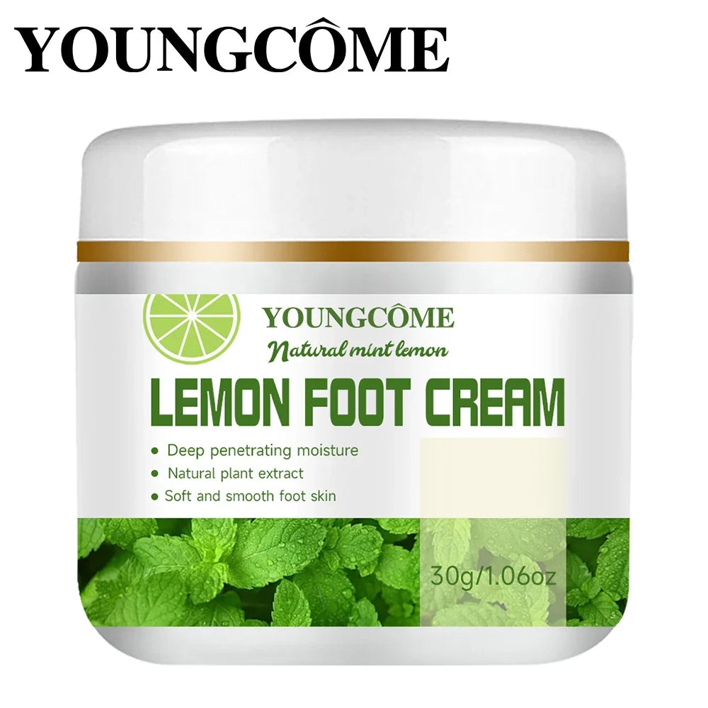 LEMON Foot Cream Heel Cracking Repair Products Exfoliation Dead Skin Removal Softening Moisturize Smooth Skin Care Natural Hand