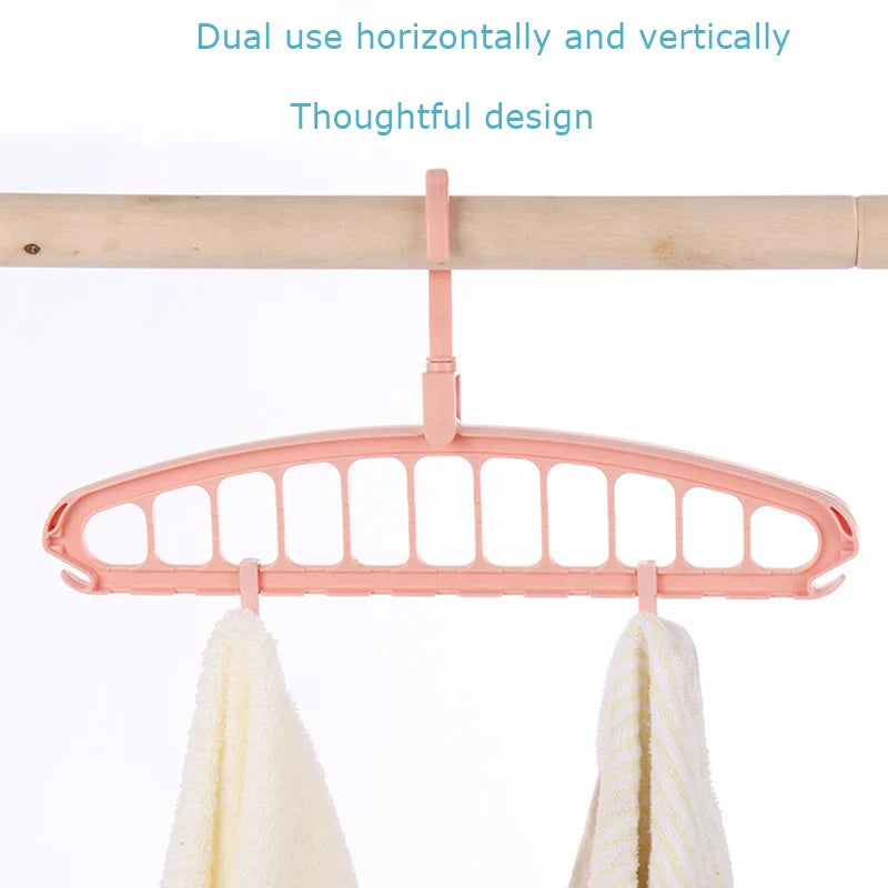 Multi functional clothes hanger, dormitory, household clothes hanging, folding clothes hanger, 11 hole clothes rack storage tool