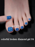 SHAKA 1-8pcs Popular Versatile Whitening Pink Green Blue Bling Gel Super Glitter Water Light Broken Diamond Gel Nail Polish