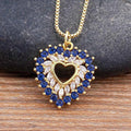 Nidin New Arrival Romantic Heart Shape Sparkling Zircon Pendant Necklace 3 Colors For Women Female Fine Jewelry Gifts Wholesale