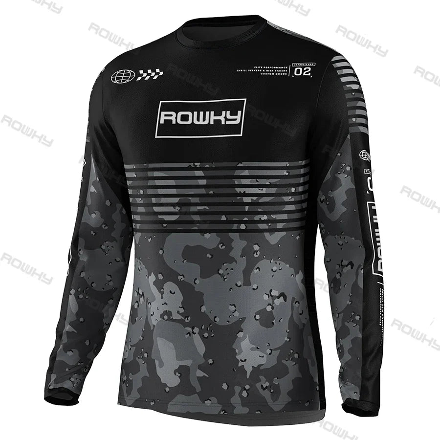 ROWKY Motorcycles Racing T-shirt Mtb Jersey Downhill Camiseta De Motocross Enduro Maillot Hombre Cycling Jersey Men Bike Shirts