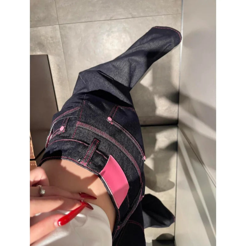 Women's Jeans Women's Pants Low Rise Flare Washed Denim Casual Summer Style Tummy Control Long Leg Straight Wide Leg