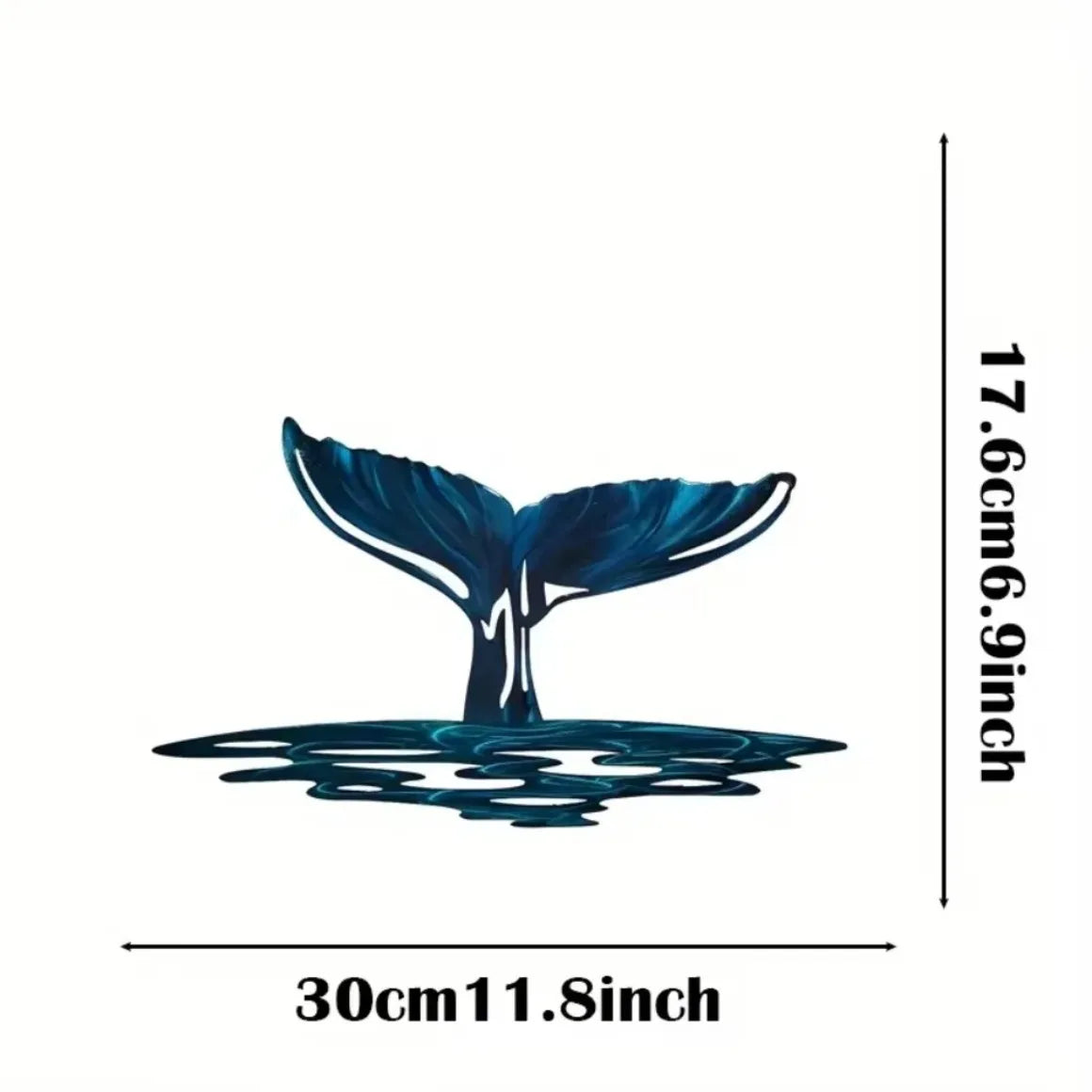 Elegant Whale Tail Metal Wall Art - Unique Ocean Series Home Decor Pendant
