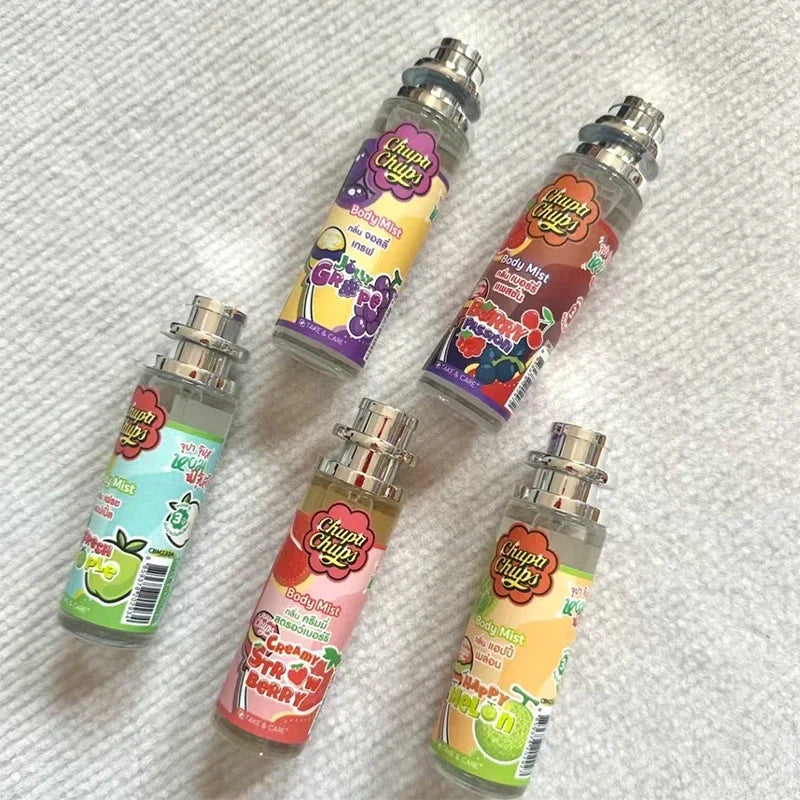 Chupa Chups Body Mist 100ml Refreshing Fruity Fragrance Long-lasting Sweet Scent Melon Apple Grape Berry Flavors Women Perfume