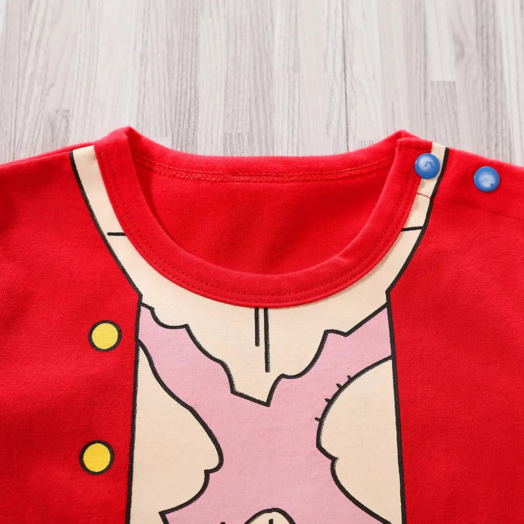 Cartoon 100% Cotton Short Sleeve Newborn Baby Boy Onesie Round Neck Comfortable Soft Trendy New Style Cute and Cool Summer Baby