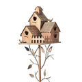 Garden Outdoor Metal Birdhouse Decoration Bird Houses for Outside with Pole Bird House Pole for Garden Yard Decoration