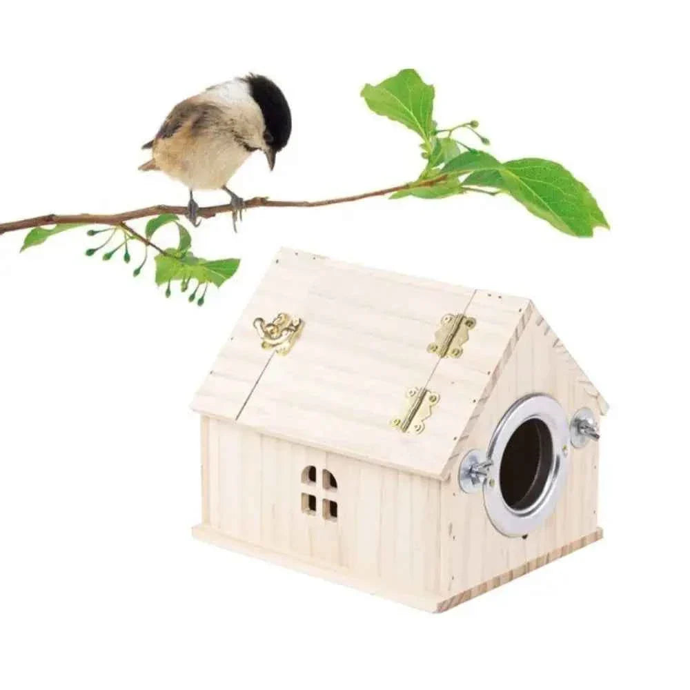 Practical Large Space Wood Bird House Rainproof Hanging Birds Breeding Box Sun Protection Bird Nest For Bird Cage