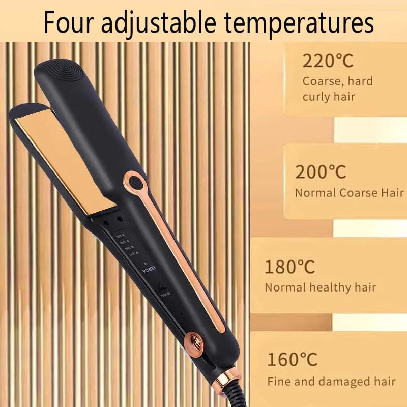 Hair Straightener Professional Ceramic Flat Iron Negative Ion Wide Plate Temperature Adjustable Straightening Iron Splint