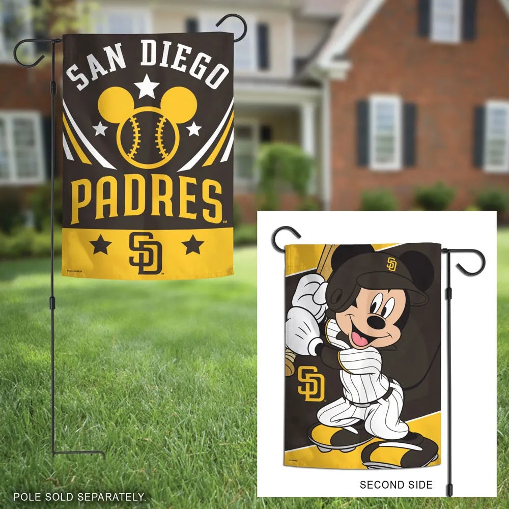 San Diego Padres Garden Flag 2 Sided Mickey Mouse