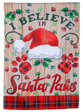 Santa Paws Christmas Garden Flag 2 Sided