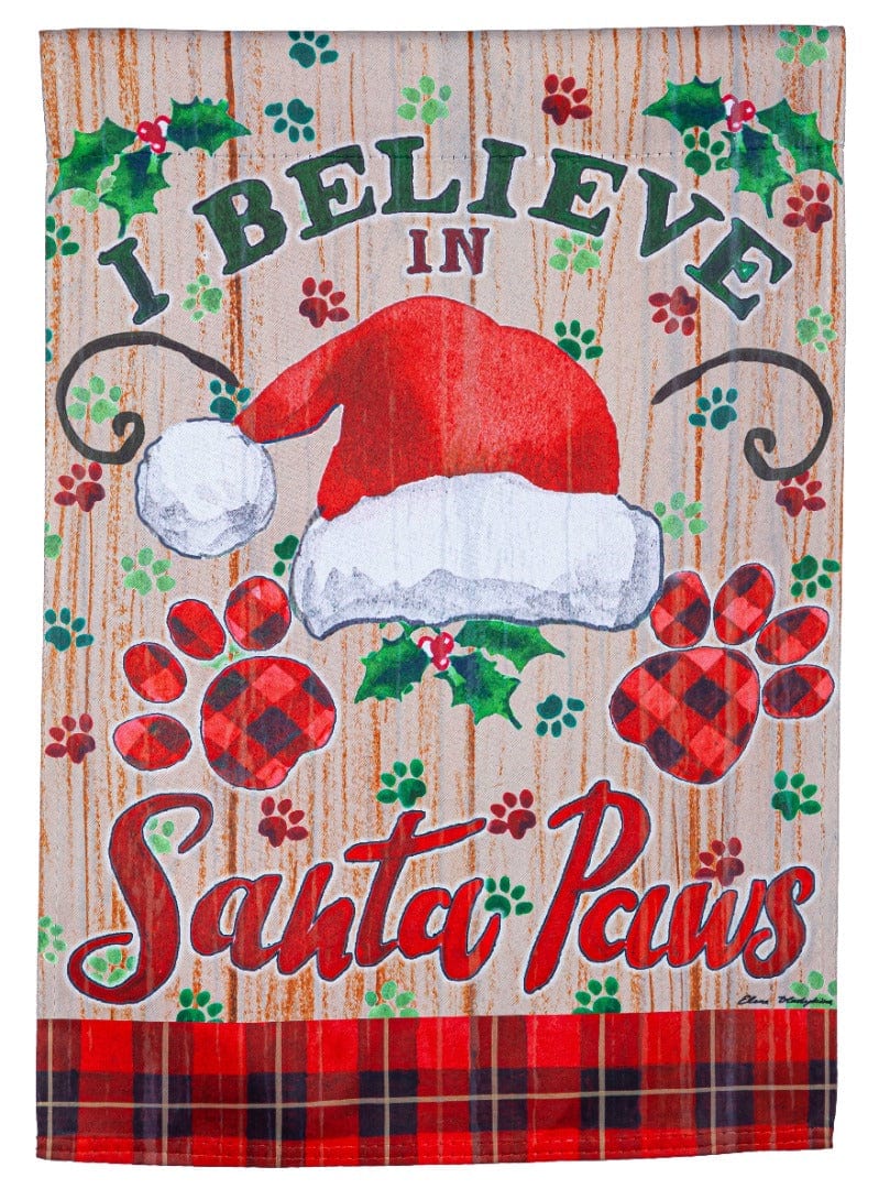 Santa Paws Christmas Garden Flag 2 Sided