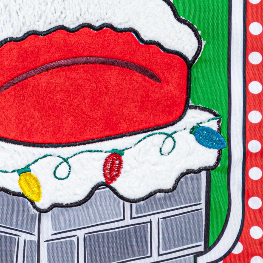 Santa's Coming Down The Chimney Christmas Garden Flag 2 Sided