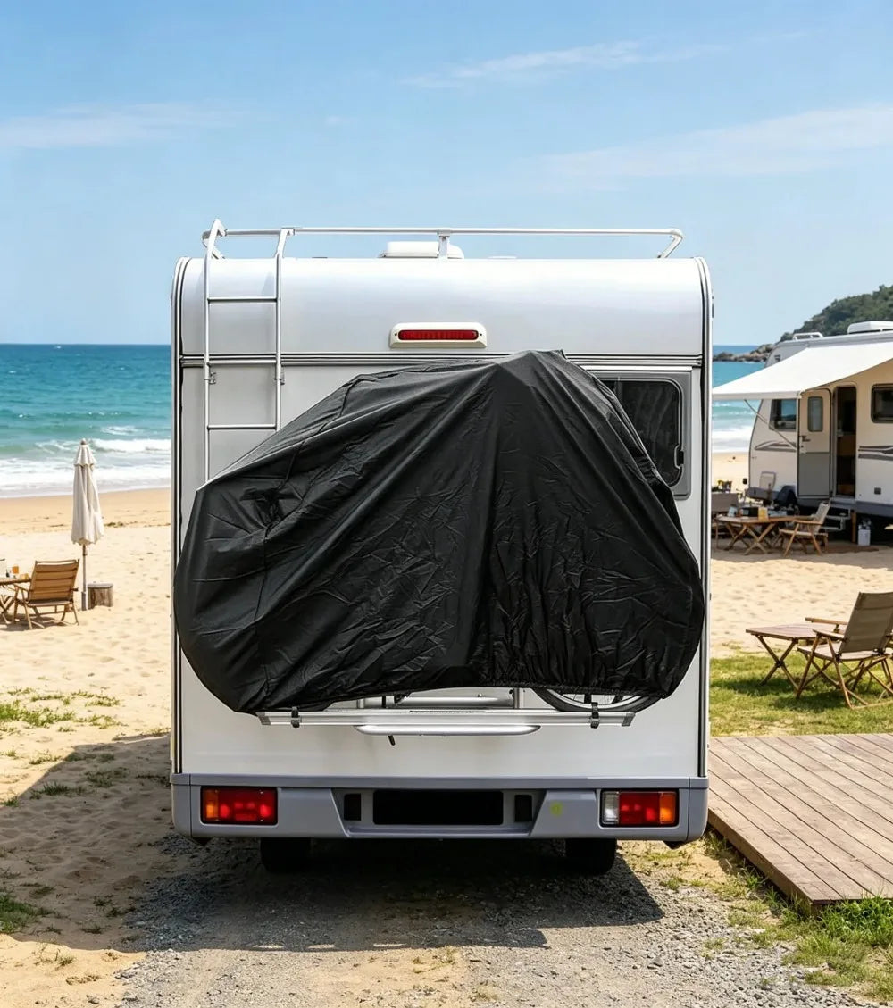 Caravan Rear Mount Bicycle Cover For 1 Or 2 Bikes Camping Accessories For Caravans And Motorhomes