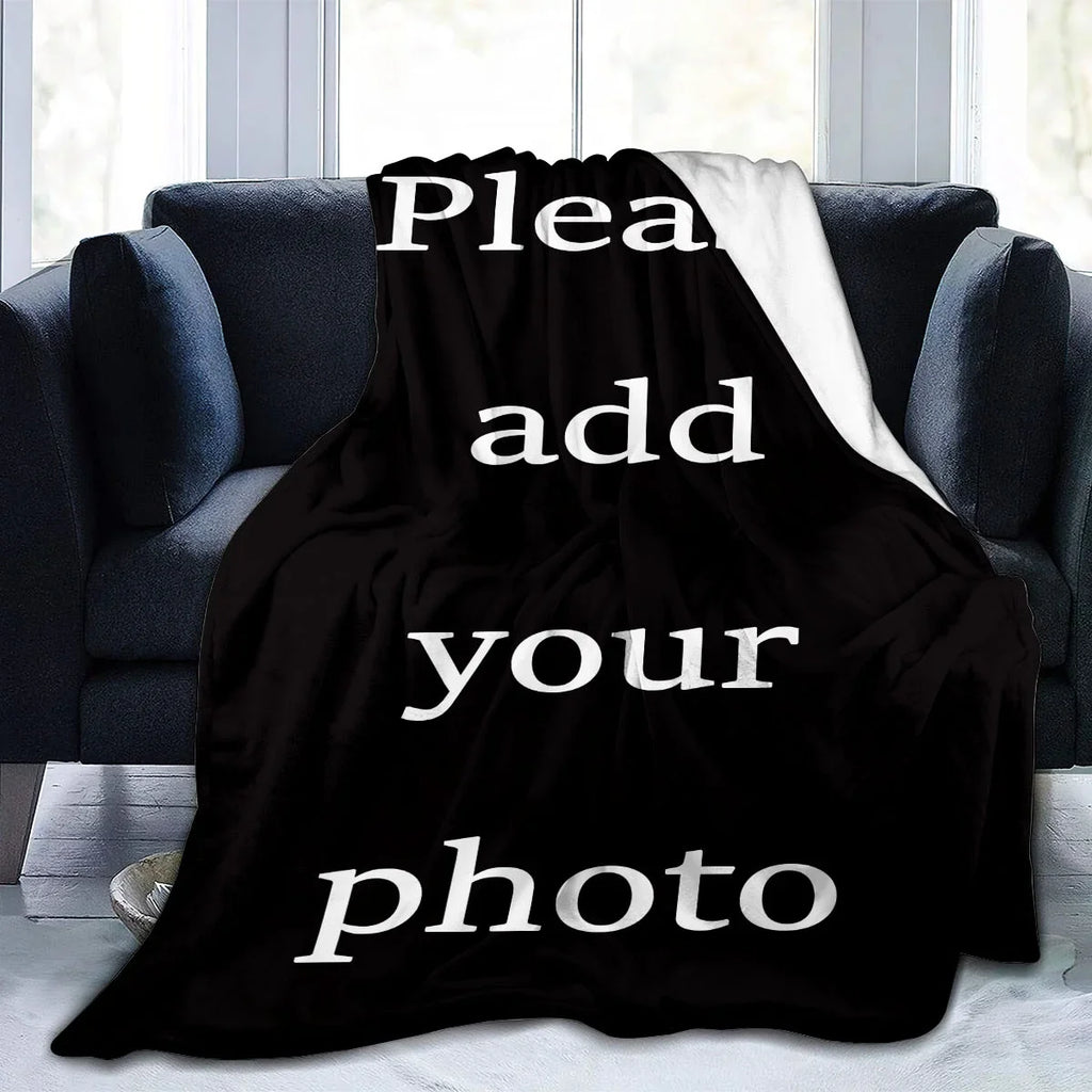 Custom Digital Flannel Fleece Blanket, suitable for family beds, sofas, offices, outdoor camping, Customized Blanket with Images