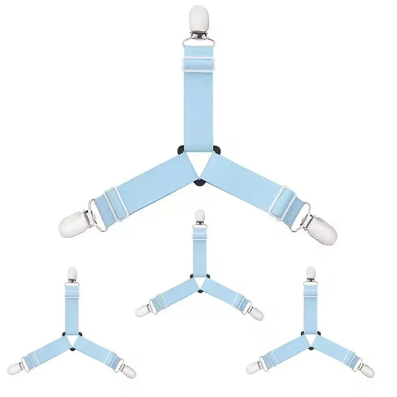 4Pcs/set Elastic Bed Sheet Grippers Three Head Clips Gripper Holder Suspender Bed Sheet Fasteners Home Textiles Organize Gadget