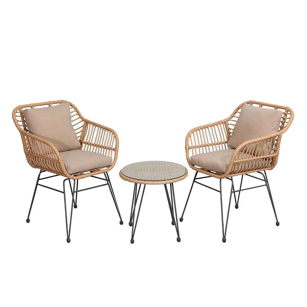 4-Piece Rattan Outdoor Furniture Set - Modern Wicker Sofa & Table for Garden & Patio