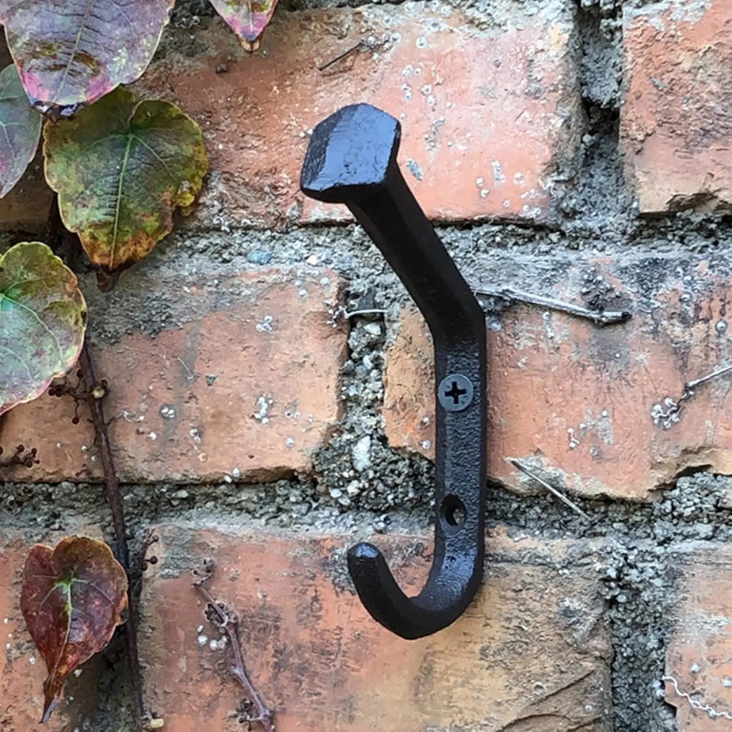 Rustic Cast Iron Wall Mounted Coat Rack With Hooks