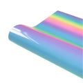 Permanent Adhesive Vinyl Sheet 12"x10"/19"/39" Glossy Rainbow Leopard Pattern Film for Home Decor Crafts Contact Paper Car Decal