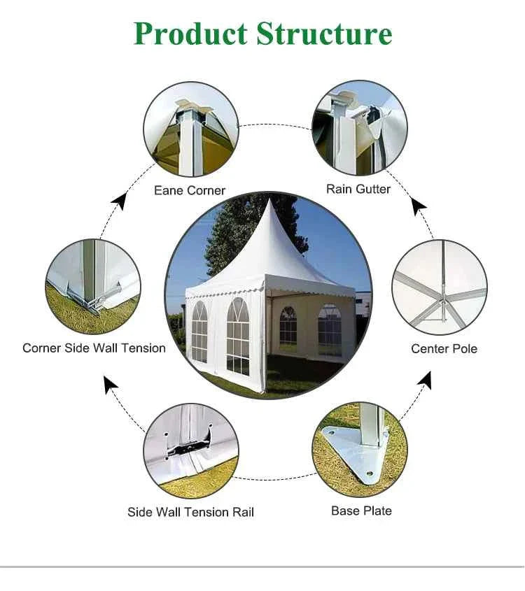 Pogoda Shape 5m Wide Outdoor Gazebo Tent For Events,Commercial Display,Wedding&Party,Exhibition Pavilion