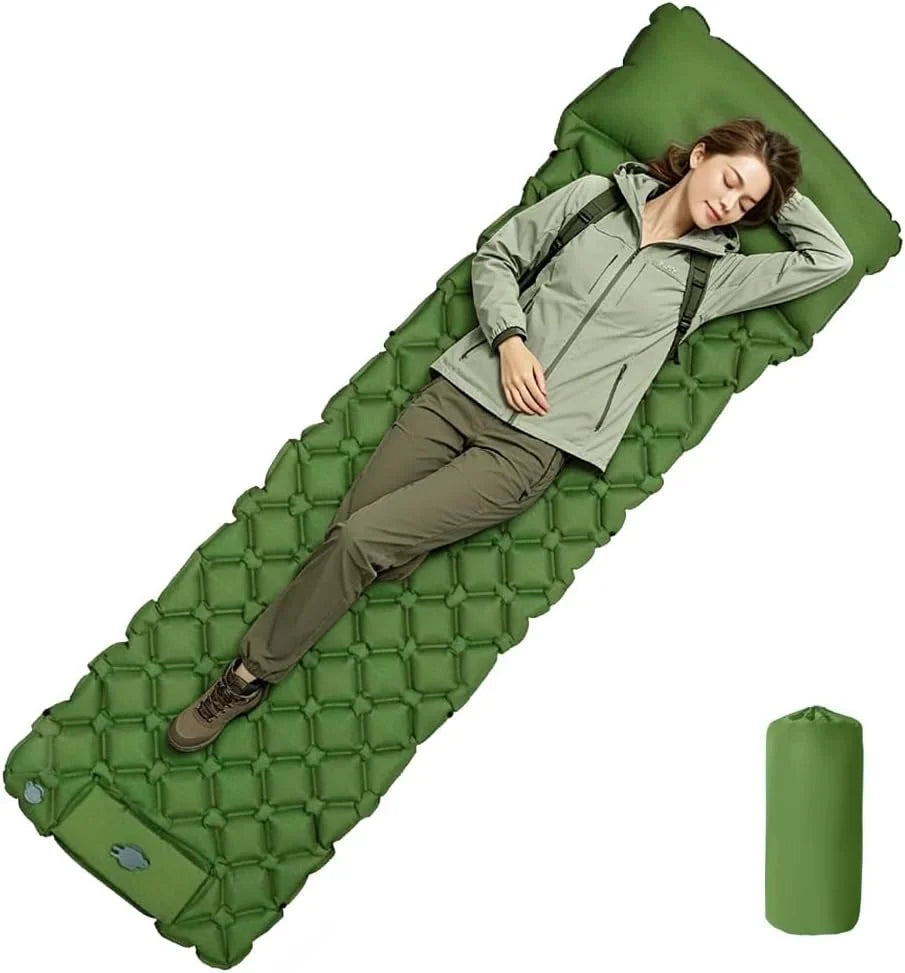Sleeping Pad for Camping with Pillow, Ultralight Air Mattress for Camping, Built-in Pump, Self Inflating Sleeping Mat Camping