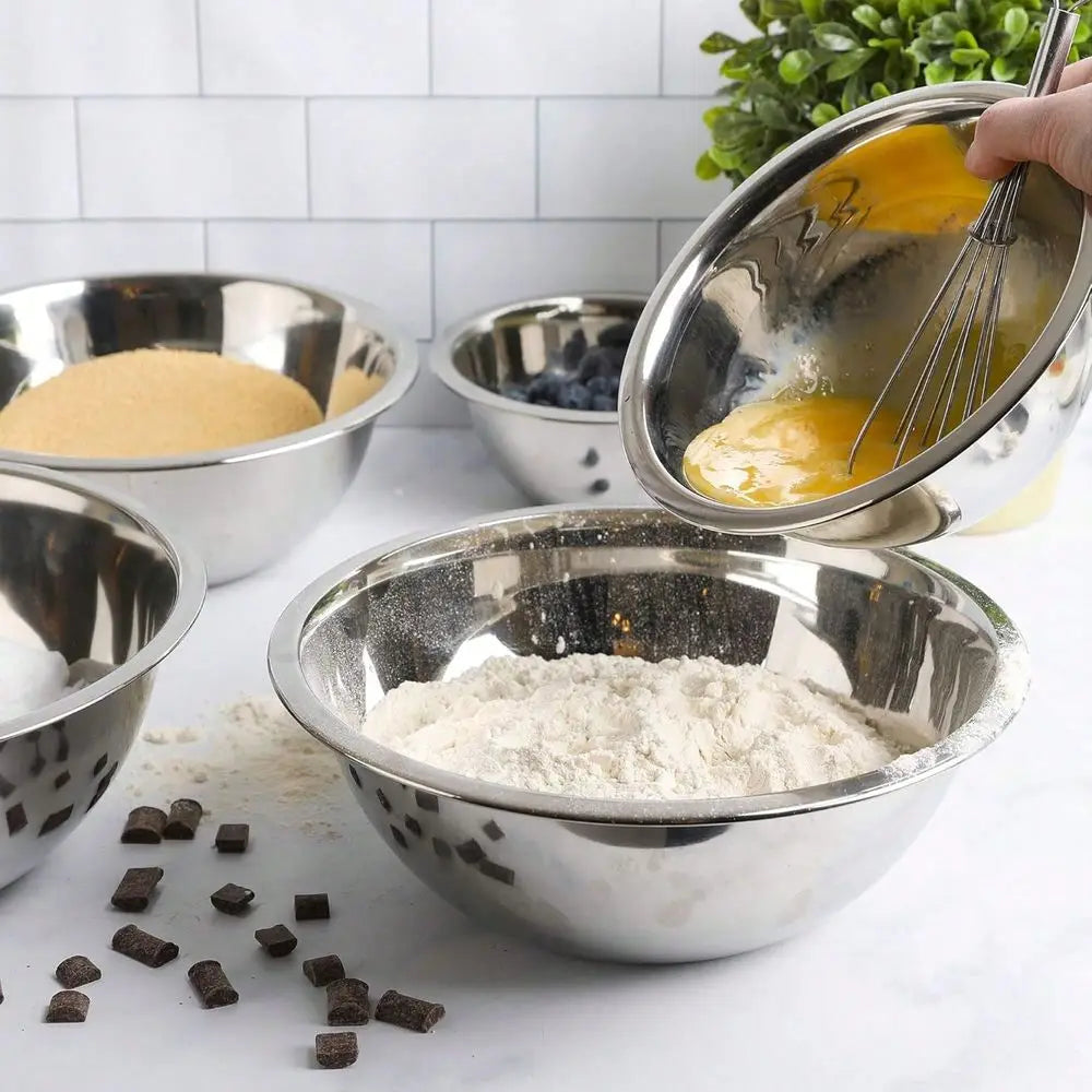 Stainless Steel Nesting Mixing Bowls Five Piece Set