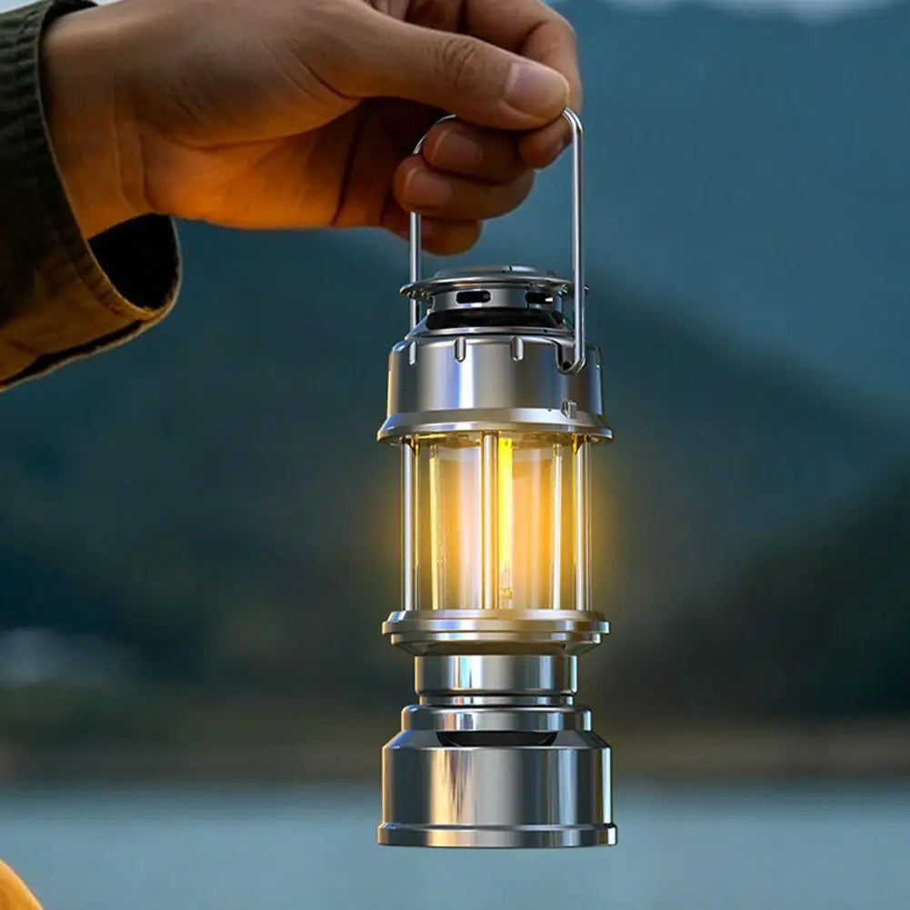 Retro Camping Lamp Warm Flame Ambient Light Portable Handheld Emergency Charging Lamp Outdoor And Hiking Flashlight