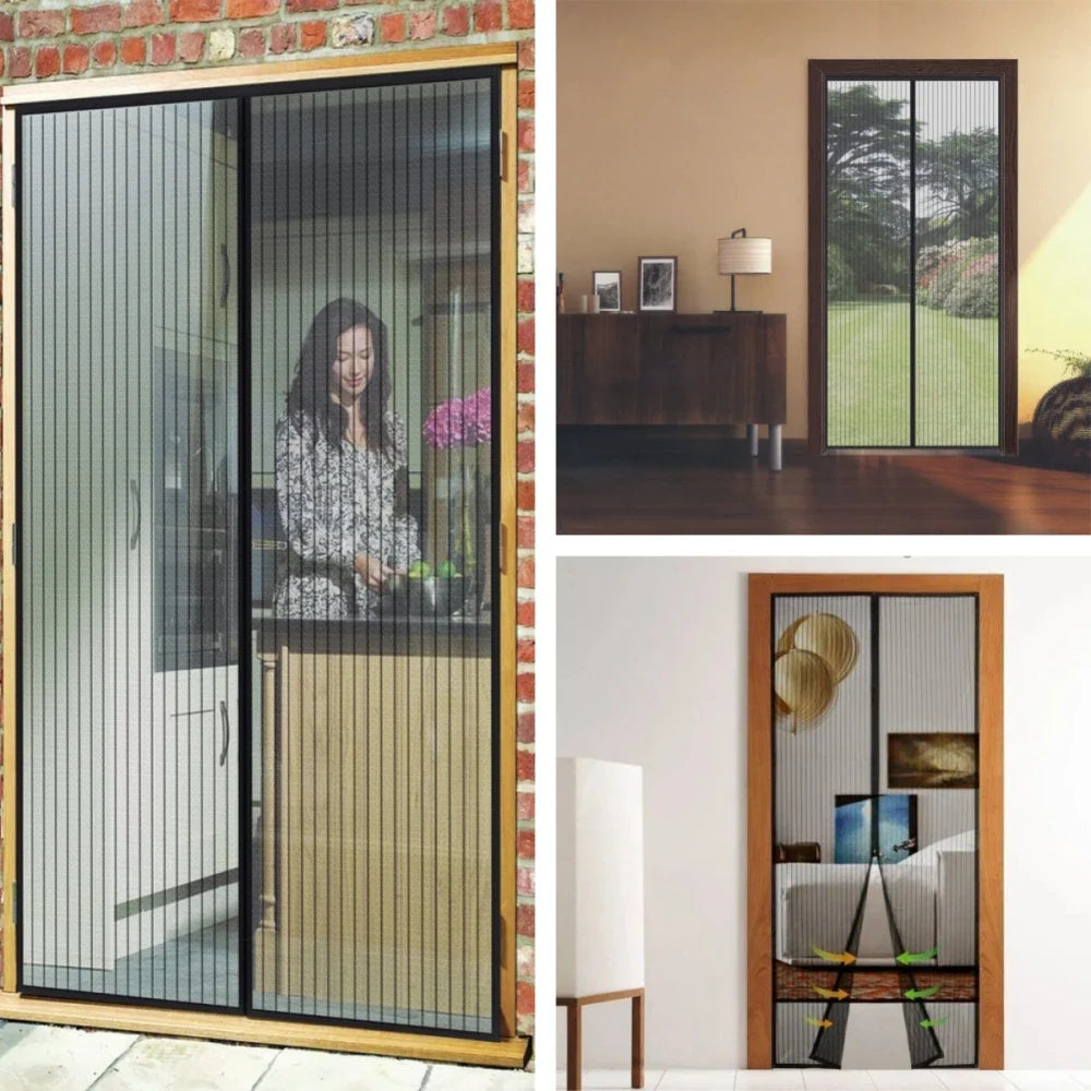 New No Punching Magnetic Screen Door Curtain Anti Mosquito Insect Fly Bug Automatic Closing Household Ventilation Door Curtain