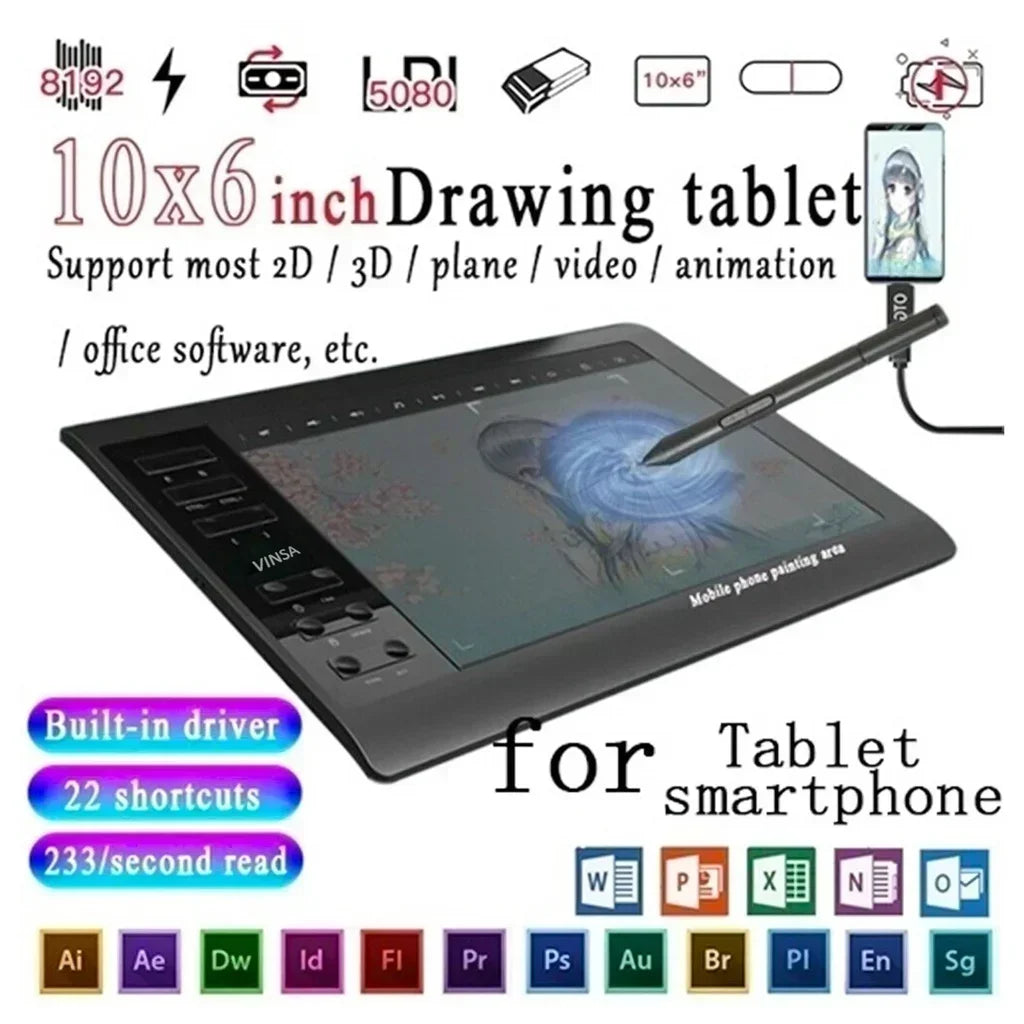 10*6 Inch Portable Digital Tablet Connect Mobile Phone Digital