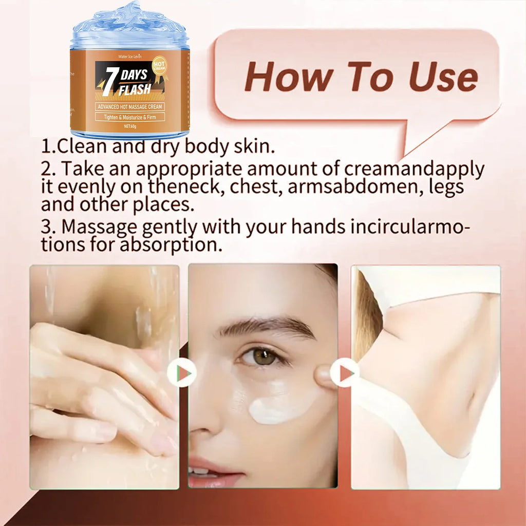 60g Moisturizing Massage Cream-Tightening Lifting with Curcumin and Plant Extracts for Big Belly and Loose Skin Care,Arm&Legs Cream