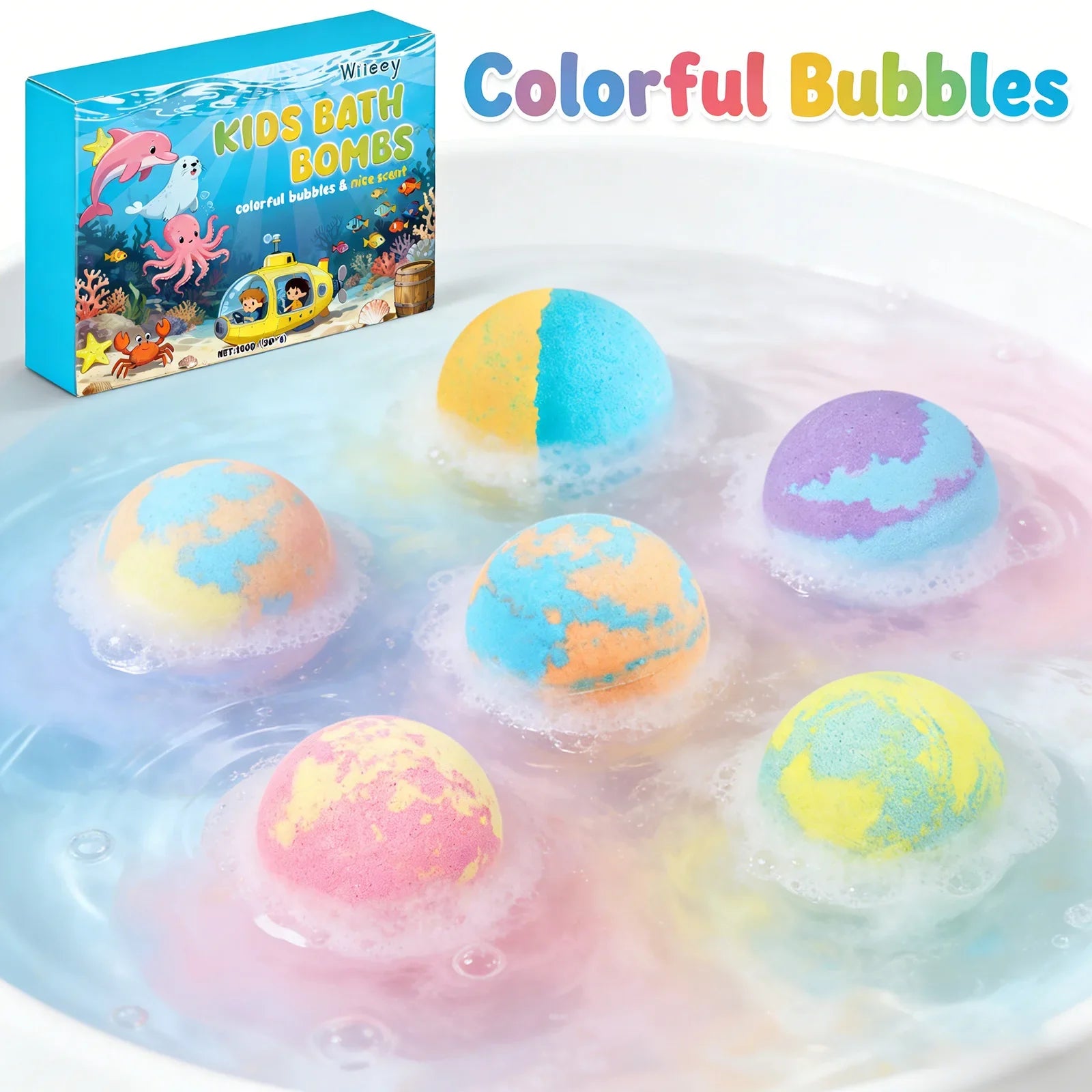 Bath Bombs for Kids Gentle Cleansing Skin Moisturizing Relax Body Exfoliating Relieve Stress Anxiety Fragrance Bubble Bath Ball
