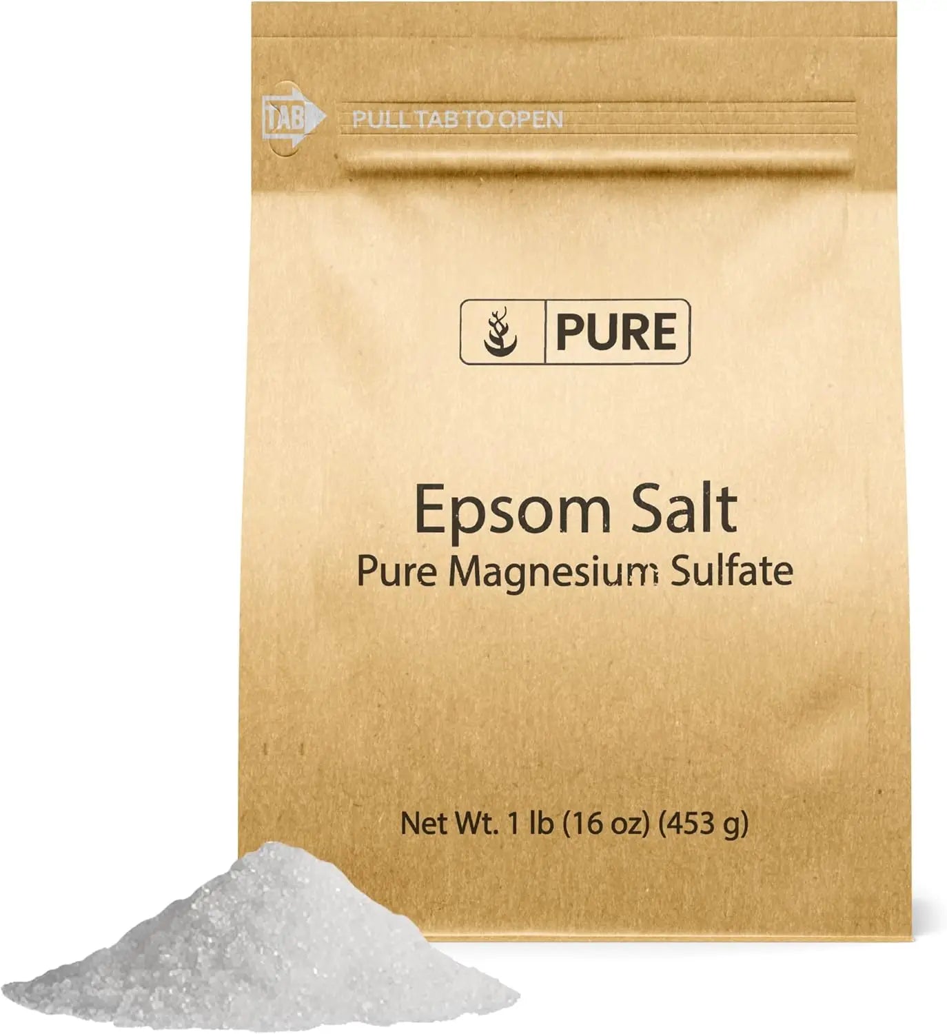 Epsom Salt Pure Magnesium Sulfate Food Grade, Soaking Solution for Bath Bombs & Garden Use, 1 Pound