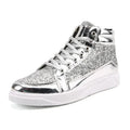 Men's Gold Sequins Platform Boots Autumn Fashion Casual Sports Shoes Thick Bottom Vulcanized Shoes Man Flats Heels Shoes Hombres