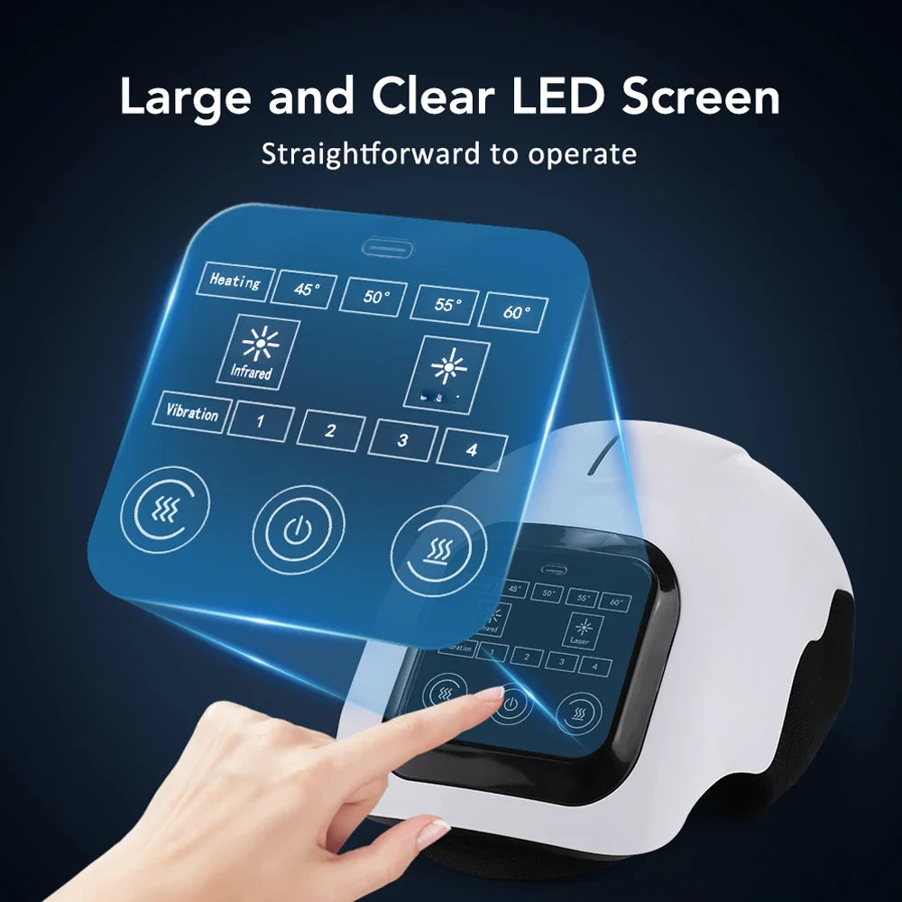 Cordless Knee Massager Red Light Massage with LED Screen Infrared 4 Levels Heating Vibration Leg Knee masajeador Adjustable Warm