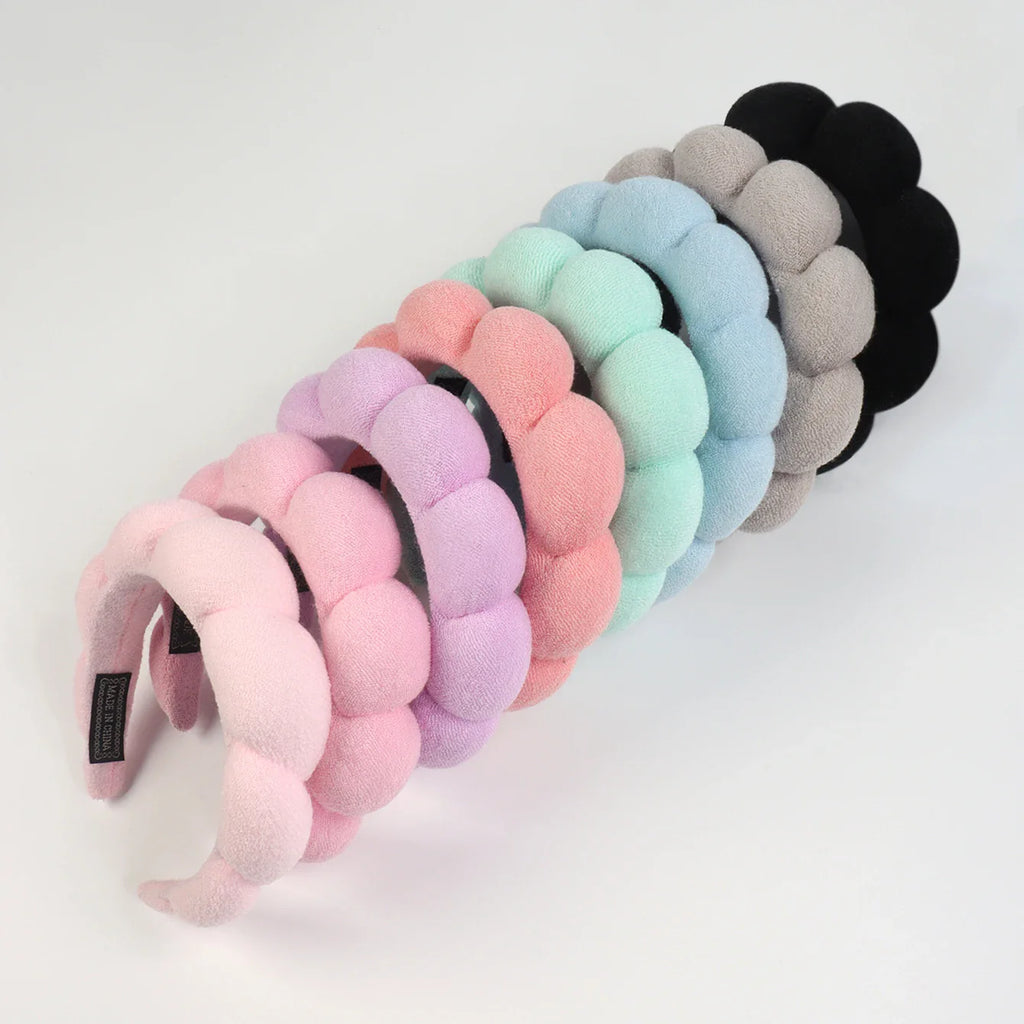 1/3Pcs Fashion Microfiber Washing Wristbands Scrunchies Puffy Headband Spa Bubble Headband for Washing Face Makeup Shower Skincare
