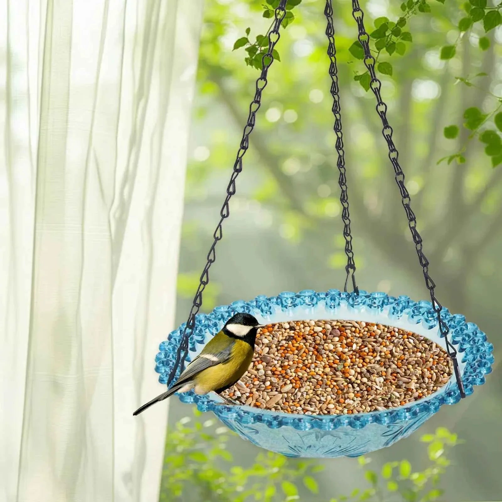 Hanging Bird Bath Hanging Bird-Feeder- Garden BirdBath Tray Wildlife Feeder Plate Water Bowl or Water Bowl for Garden Decoration