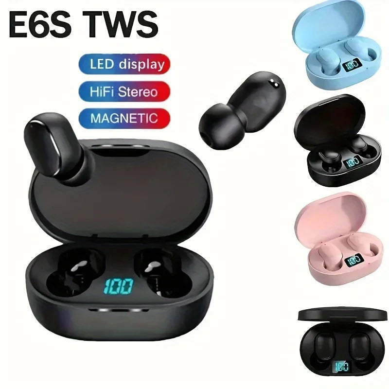 NEW E6S Bluetooth Earphones Wireless bluetooth headset Noise Cancelling Headsets With Microphone Headphones For Xiaomi Redmi