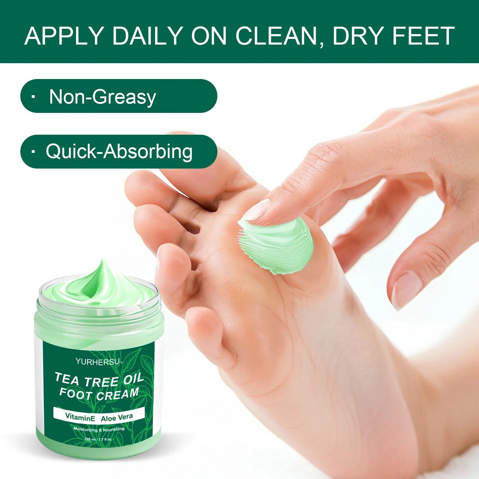 YURHERSU Foot Care for Dry, Cracked Heels, Knees and Hands with Moisturizer to Remove Dead Skin