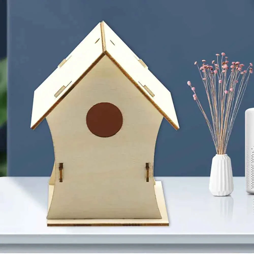 Easy To Assemble Wooden Bird Nest Hous DIY Natural Aesthetic Hanging Birdhouse Decoration Hummingbird Cages Outdoor
