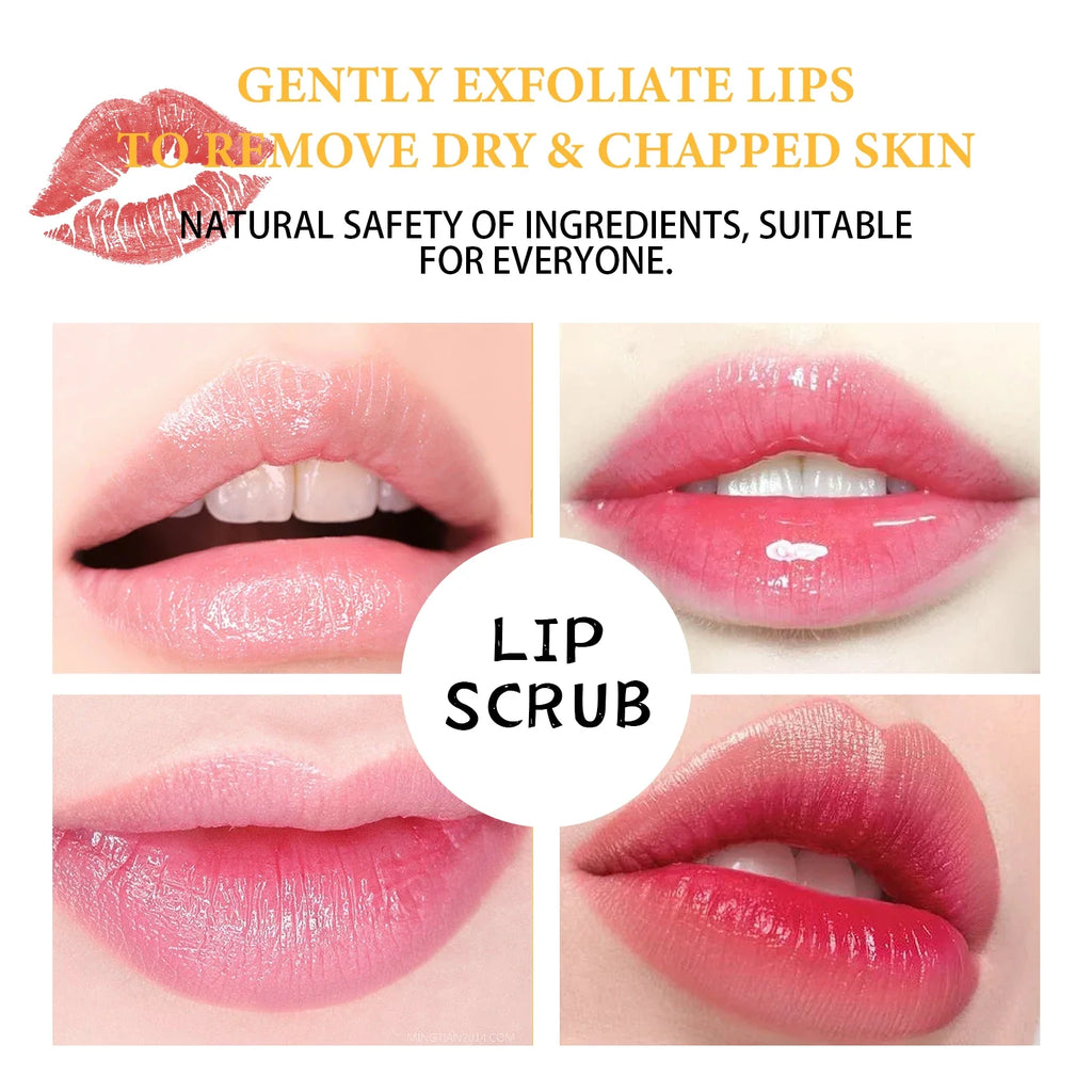 EELHOE Honey Lip Scrub Exfoliator for Dry Chapped Lips Nourishing Moisturizing Dead Skin Removal Plumping Line Care Treatment