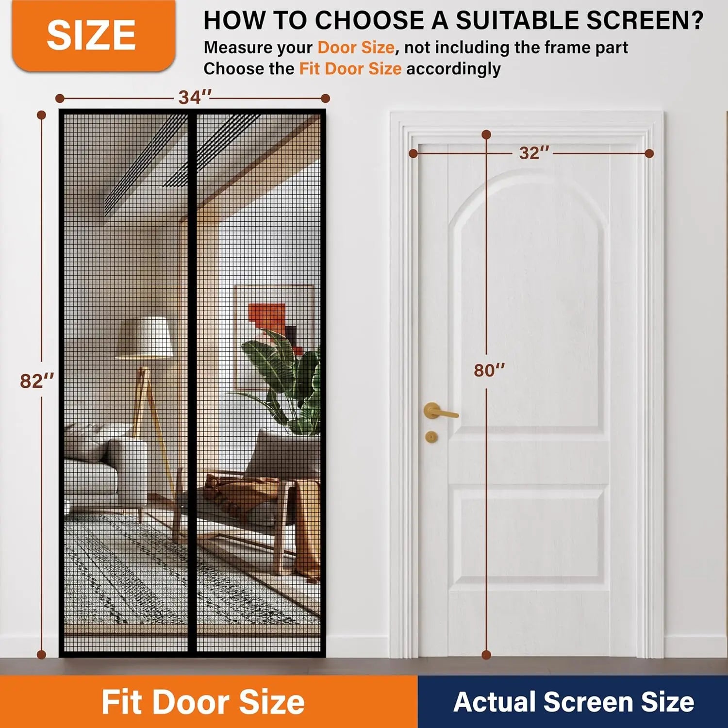 Magnetic Screen Door Fiberglass Mesh Keeps Bugs Out Easy Install