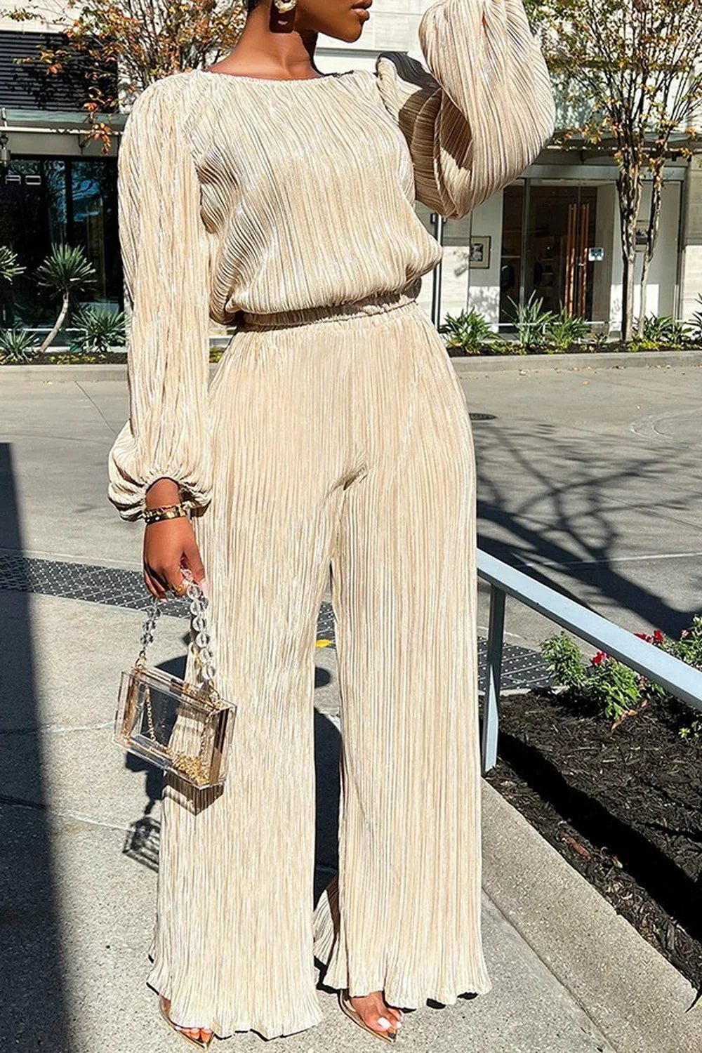 High Elasticity Two Piece Set for Women Long Sleeve O neck Tops Women's Tracksuit Female Casuals Home Loose Wide Leg Pant Sets