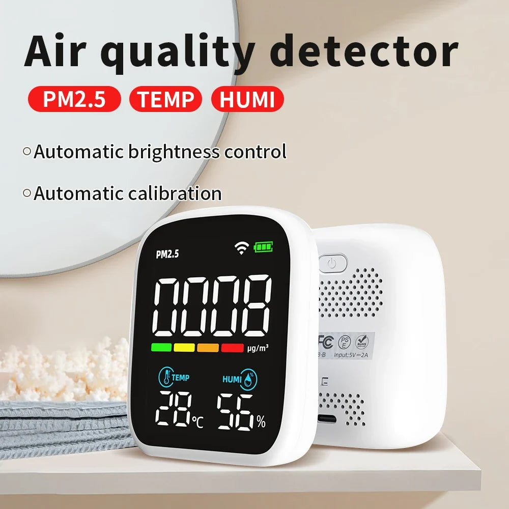 Portable WIFI Air Quality Tester APP Control PM2.5 CO2 Air Pollution Analyzer Temperature Humidity Test Meter Infrared Sensor
