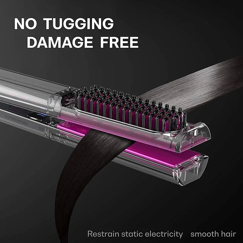 2 in 1 Hair Straightener Multifunctional Curling & Straightening Brush